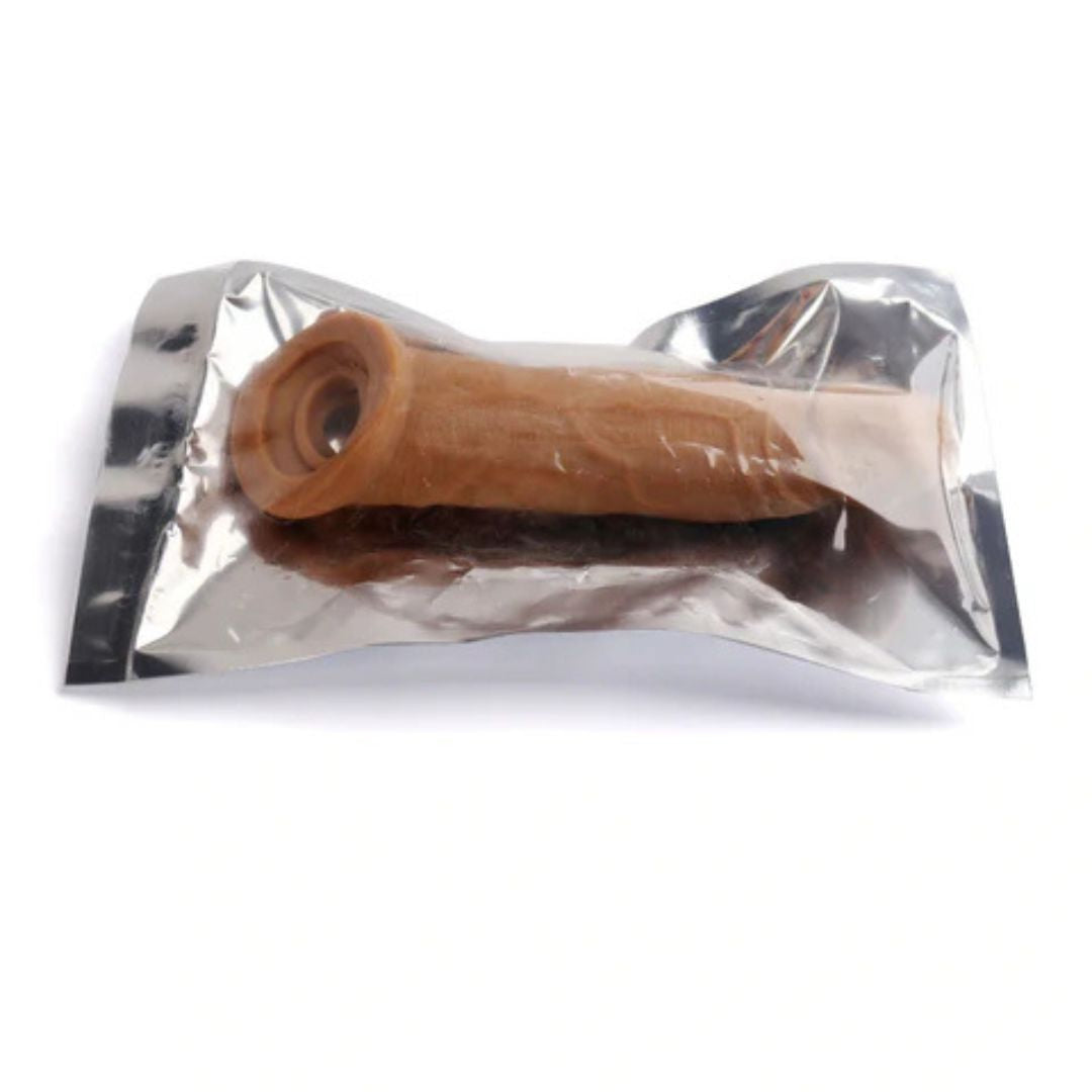 Brown Realistic Penis Sleeve 8 Inches